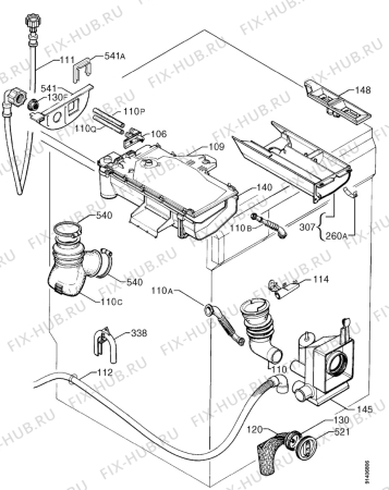 Взрыв-схема стиральной машины Zanussi FLE1015W - Схема узла Hydraulic System 272